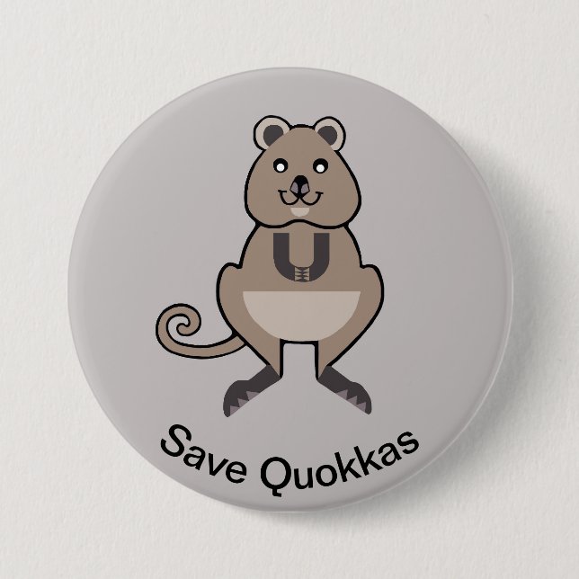 Wildtiere - Gerettet QUOKKAS - Australien - Button (Vorderseite)