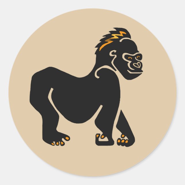 Wildtiere - GORILLA - Natur - Afrika Runder Aufkleber (Vorderseite)