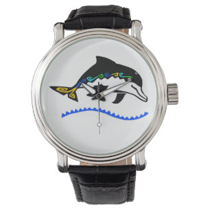 Wildtiere - Grafischer DOLPHIN - Tierliebhaber - Armbanduhr