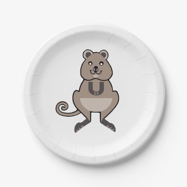 Wildtiere - Happy QUOKKA - Natur - Party Pappteller (Vorderseite)