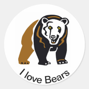 Wildtiere - I Liebe BEARS - Tierliebhaber - Natur Runder Aufkleber