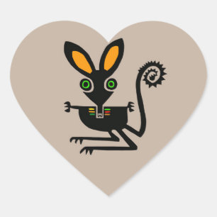 Wildtiere - I Liebe BILBIES - Marsupial- Natur Herz-Aufkleber