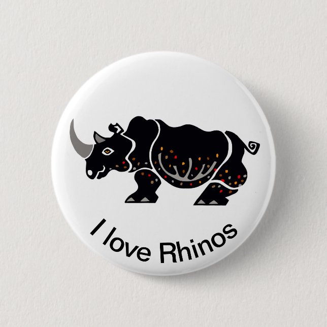 Wildtiere - I Liebe Rhinos-Wildtiere - Afrika Button (Vorderseite)
