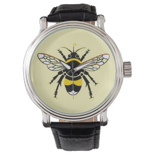 Wildtiere - Insekten - Hummeln - Natur - Gelb Armbanduhr