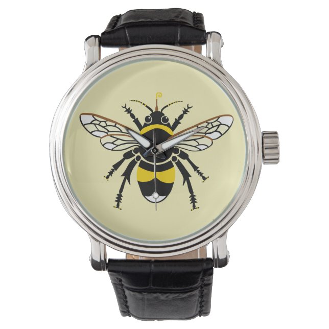 Wildtiere - Insekten - Hummeln - Natur - Gelb Armbanduhr (Vorderseite)