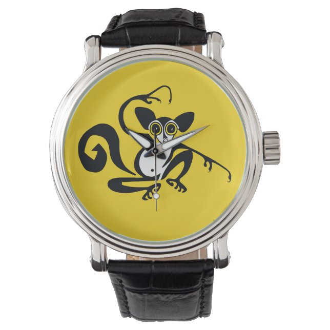 Wildtiere - JJE - Primat - Madagaskar - Gelb Armbanduhr (Vorderseite)