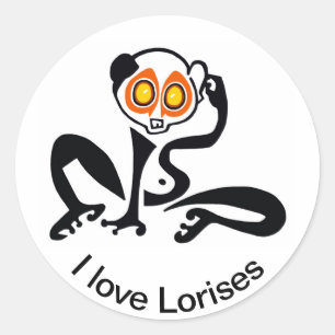 Wildtiere - Kawaii - I Liebe LORISES - Natur - Runder Aufkleber
