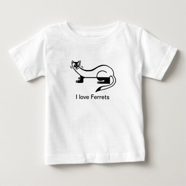 Wildtiere - Niedlich I Liebe FERRETS - Tiergrafike Baby T-shirt (Vorderseite)