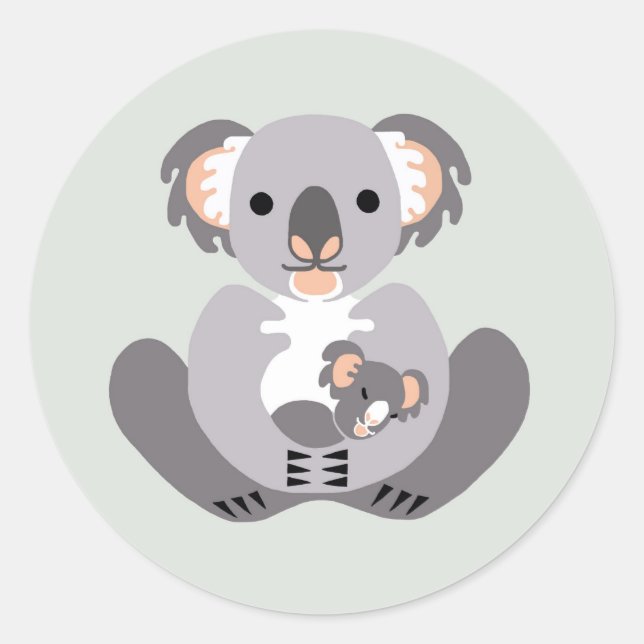 Wildtiere - Niedliche KOALA - Natur - wild lebende Runder Aufkleber (Vorderseite)