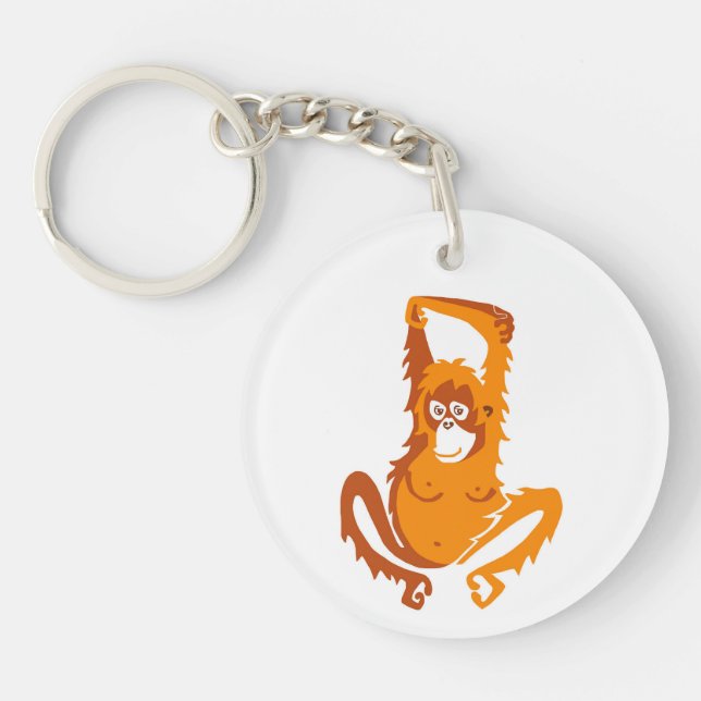 Wildtiere - ORANGUTAN - Ape - Primat - Natur Schlüsselanhänger (Vorderseite)