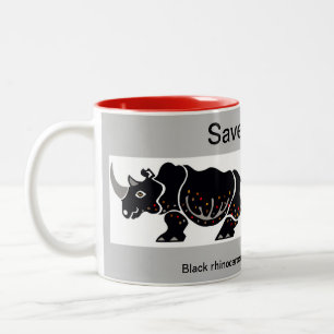 Wildtiere - Rett RHINOS - afrikanische wild lebend Zweifarbige Tasse