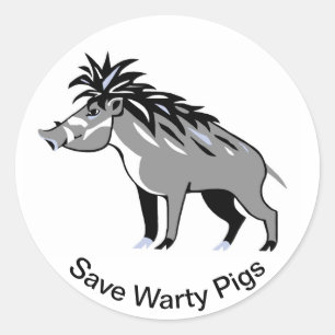 Wildtiere - Rett Warty PIGS - Wildtiere Runder Aufkleber