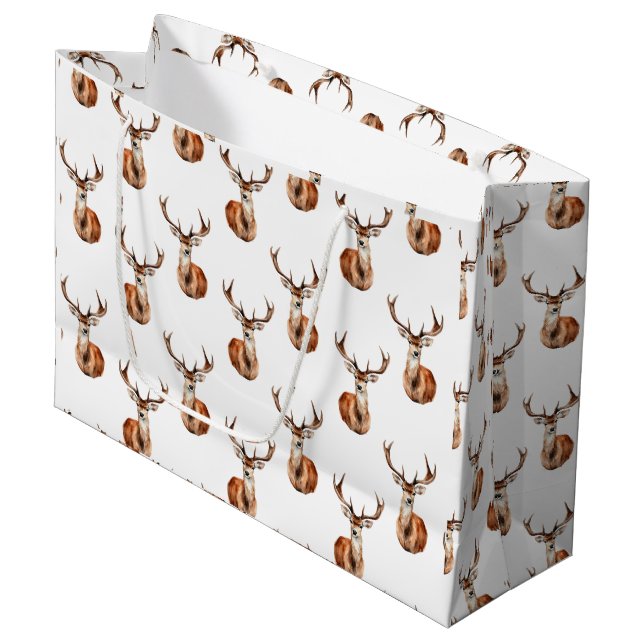 Wildtiere, Wasserfarbe Große Geschenktüte (Vorderseite Schrägansicht)
