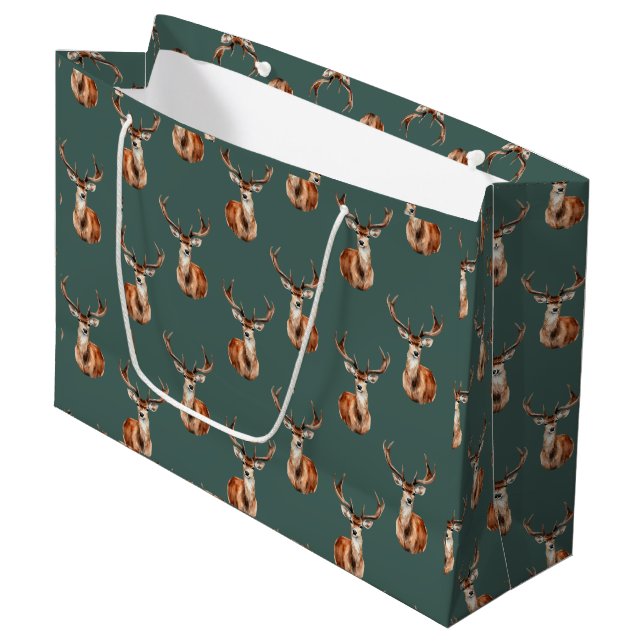 Wildtiere, Wasserfarbe Große Geschenktüte (Vorderseite Schrägansicht)