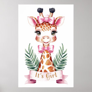 Wildtiergiraffe in Wasserfarben. Es ist Mädchen#3 Poster