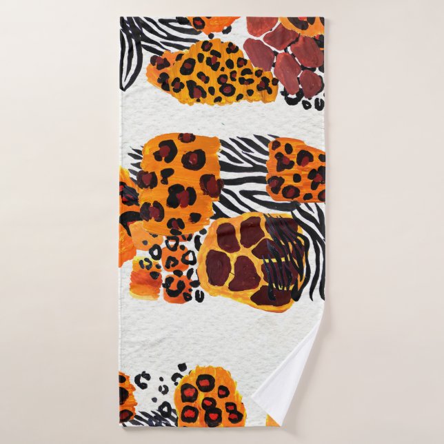 Wildtiermischung nahtlos. Jaguar, Leopard, Badehandtuch (Badehandtuch)