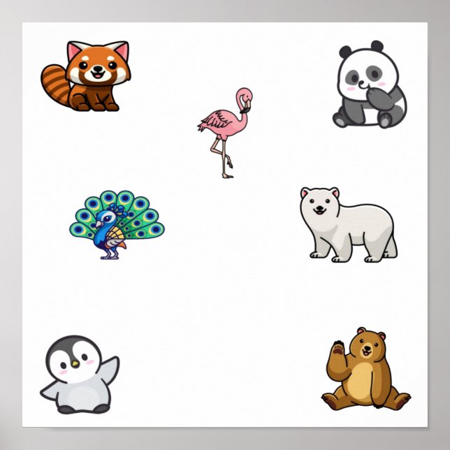 Wildtiersammlung Poster (Vorne)