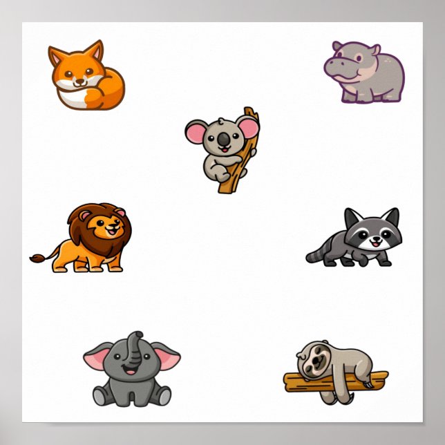 Wildtiersammlung Poster (Vorne)