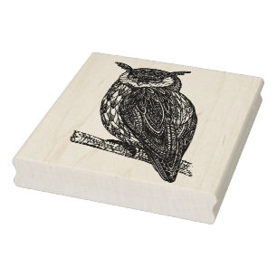 Wildtotem-Tier-Owl-Doodle Gummistempel