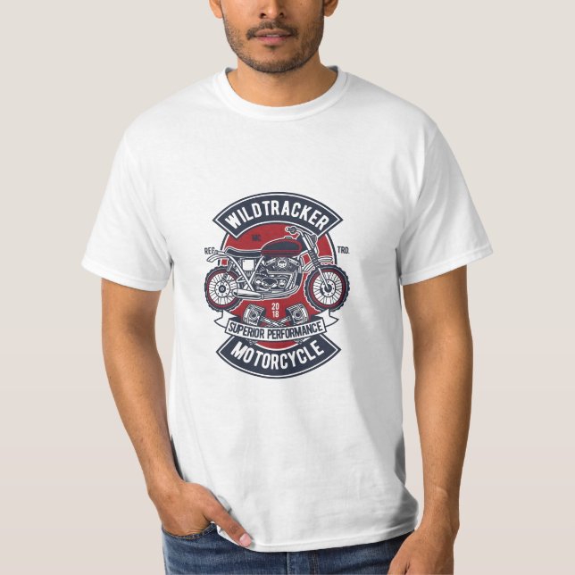 Wildtracker Motorrad-Emblem T-Shirt (Vorderseite)