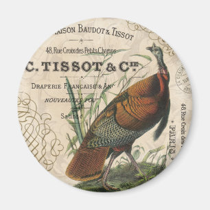 Wildtruthühner mit Vintagem Fall Magnet