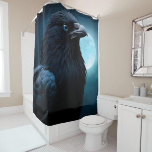 Wildvögel Moon Crow-Raven Duschvorhang