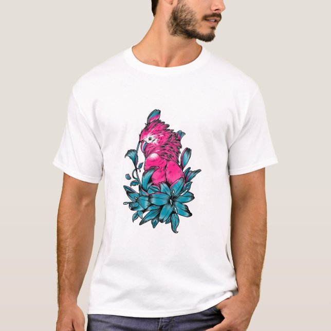 Wildvogel und Papagei-Art Spaß Hoodie unsexy T-Shi T-Shirt (Vorderseite)