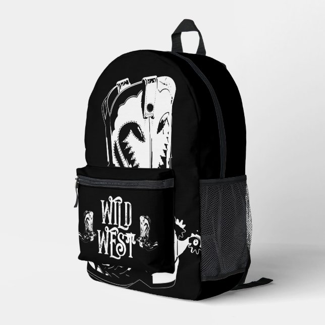 Wildwestkuchenstiefel Bedruckter Rucksack (Rückseitige Ecke Rechts)