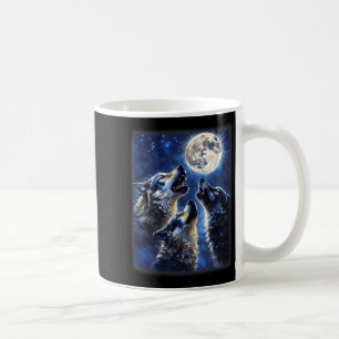 Wildwölfe lieben Wolf, der am Mond heult Kaffeetasse