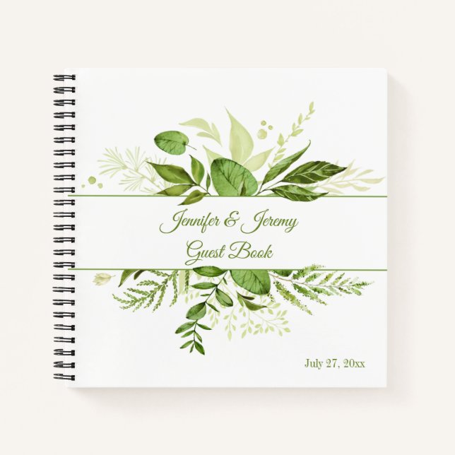 Wildwood Botanical Rustic Greenery Livre d'or (Devant)
