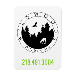 Wildwood Logo-Magnet mit Telefonnummer Magnet