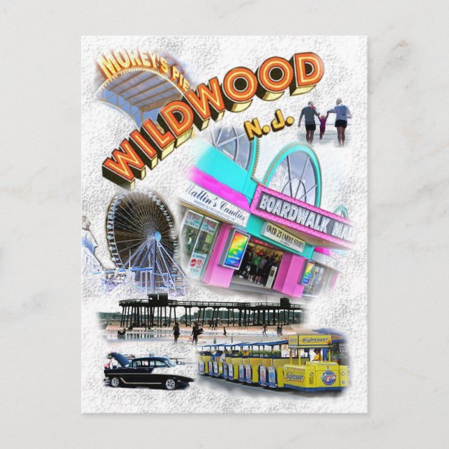 Wildwood, New Jersey Boardwalk Postcard Postkarte (Vorderseite)