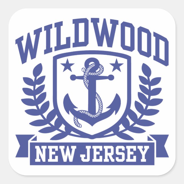 Wildwood New Jersey Quadratischer Aufkleber (Vorderseite)