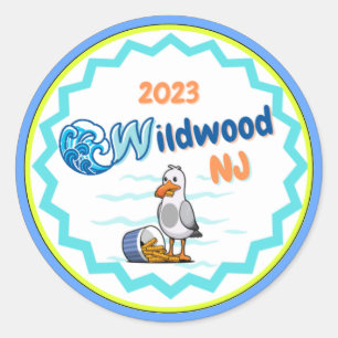 Wildwood NJ 2023 autocollant goéland