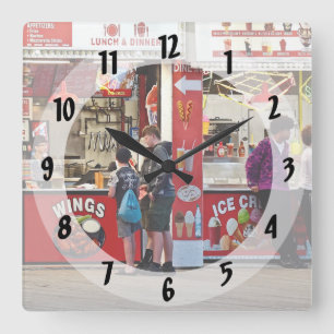 Wildwood NJ – Essensstand Quadratische Wanduhr