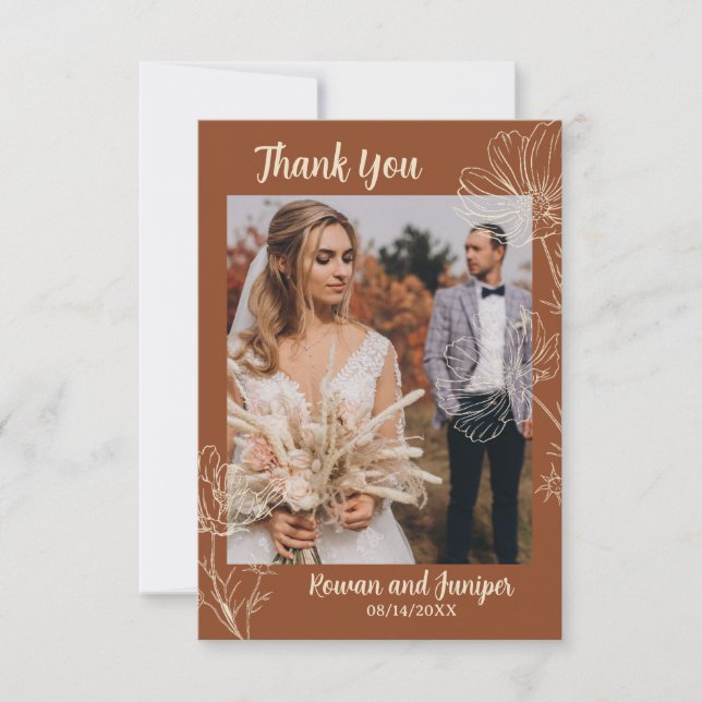 Wildy Yours Rustique Boho Mariage Carte de remerci (Devant)