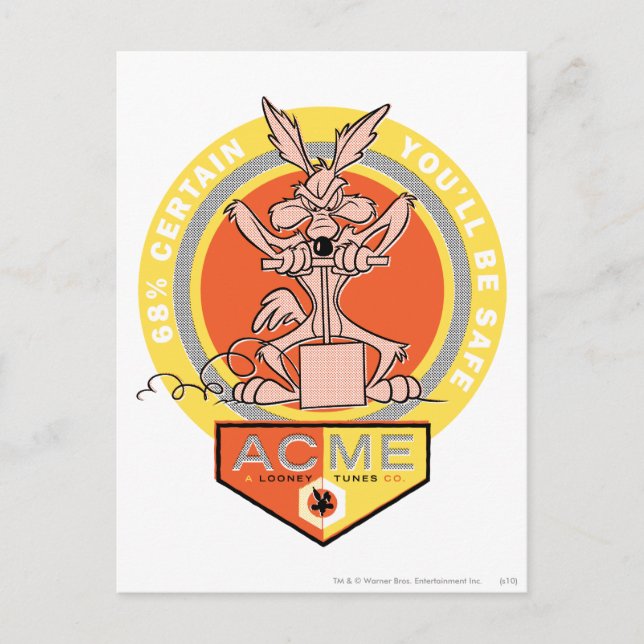 WILE E. COYOTE™ Acme - 68% Gewiss, Sie sind sicher Postkarte (Vorderseite)