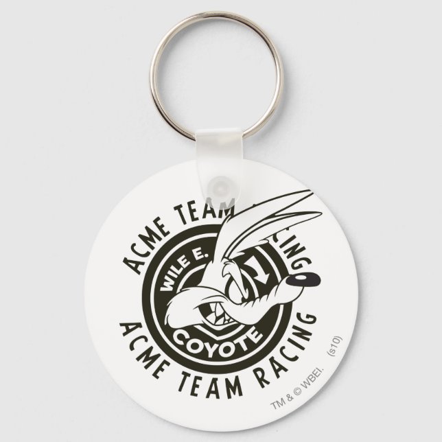 Wile E. Coyote Acme Team Racing B/W Schlüsselanhänger (Vorderseite)