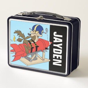 Wile E. Coyote startet Red Rocket   Name hinzufüge Metall Brotdose
