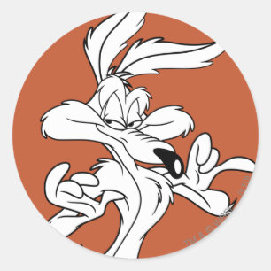 WILE E. COYOTE™ Zufrieden ausschauend Runder Aufkleber