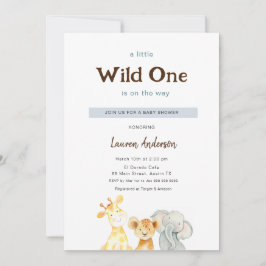 Wile One Baby Animals Boy Baby shower Invitation