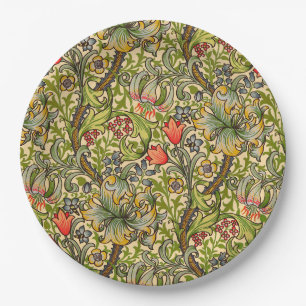 Wilhelm Morris Vintages Blumendesign Pappteller