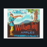 Wilhelm Tell Äpfel Vintages Kratetikett Postkarte<br><div class="desc">Vintage food and beverage labels and advertising from around the world on a variety of apparel and gift item. Great gift idea for collecors! Check out our other products with this design. Tote Bags, Tees and Mugs sind in many styles and colors schluckbar. Text Shown on customizable items is an...</div>