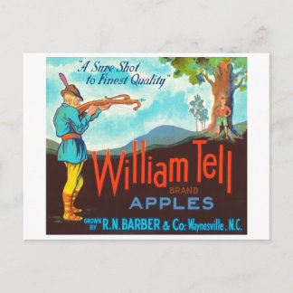 Wilhelm Tell Äpfel Vintages Kratetikett Postkarte