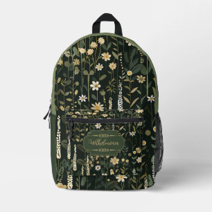 Wilhelmina Dark Daisy Floral Bedruckter Rucksack