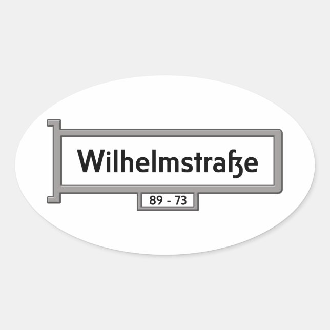 Wilhelmstrasse, Berlin Street Sign Ovaler Aufkleber (Vorderseite)