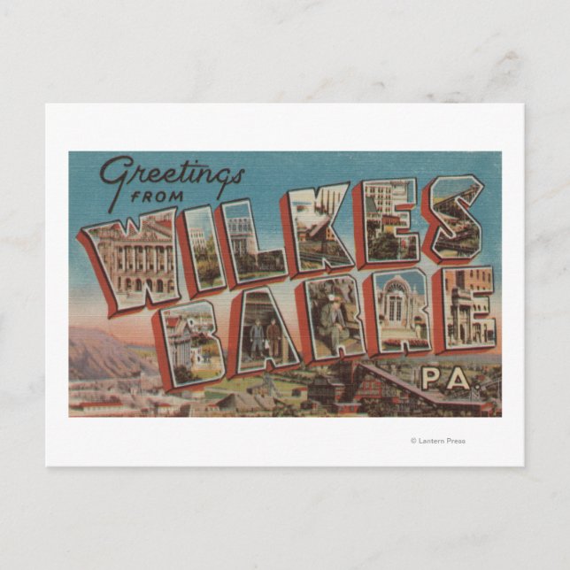 Wilkes-Barre, Pennsylvania - Große Briefszenen Postkarte (Vorderseite)