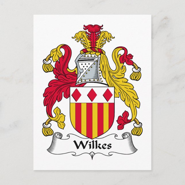 Wilkes Familienwappen Postkarte (Vorderseite)
