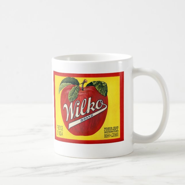 Wilko Marken-Apfel-Vintager Aufkleber Kaffeetasse (Rechts)