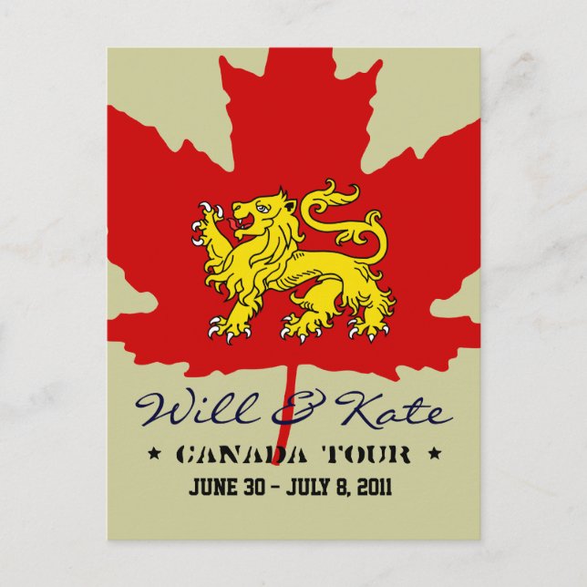 Will and Kate CANADA Tour Postcard Postkarte (Vorderseite)